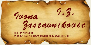 Ivona Zastavniković vizit kartica